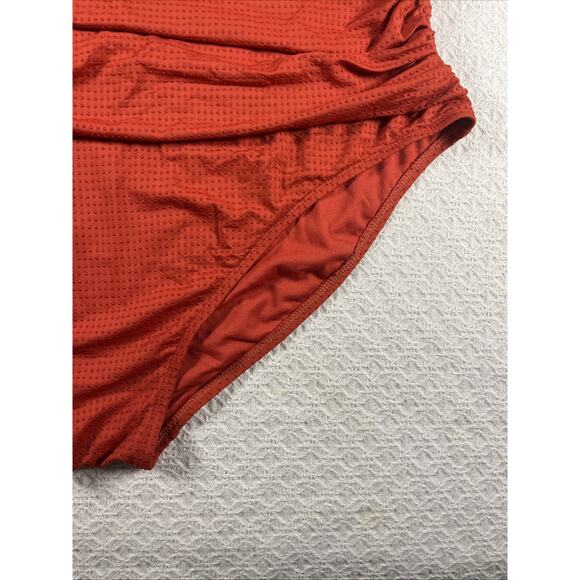 RHODE Women's Embossed Dot Ruffle One Piece Swimsuit Size Orange Ish Red XXL - Picture 5 of 11
